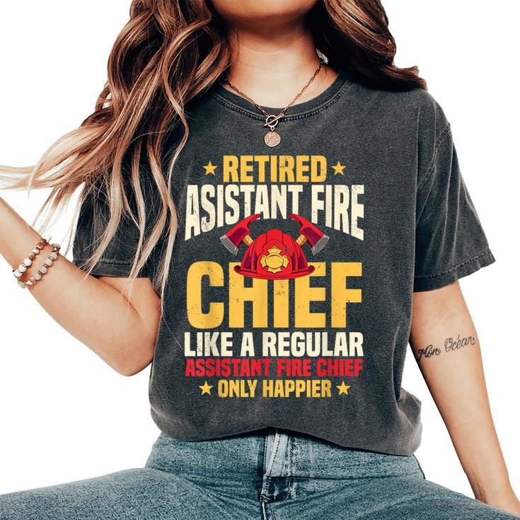 Retired Assistant Fire Chief Officer Pension Retirement Plan Women's Oversized Comfort T-Shirt