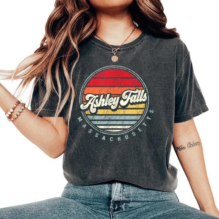 Retro Ashley Falls Home State Cool 70S Style Sunset Women's Oversized Comfort T-Shirt
