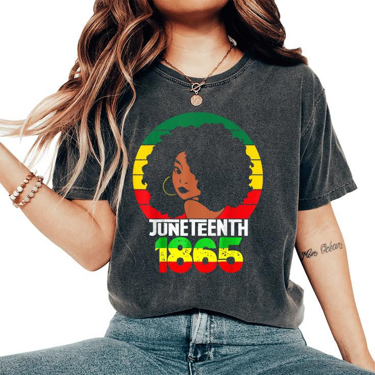 Retro Junenth Day 1865 Afro Melanin Black Women  Women's Oversized Graphic Print Comfort T-shirt