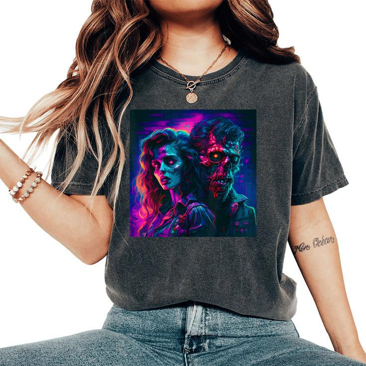 Retro Synthwave Zombie Horror 80S Vibe 80S Women's Oversized Comfort T-Shirt