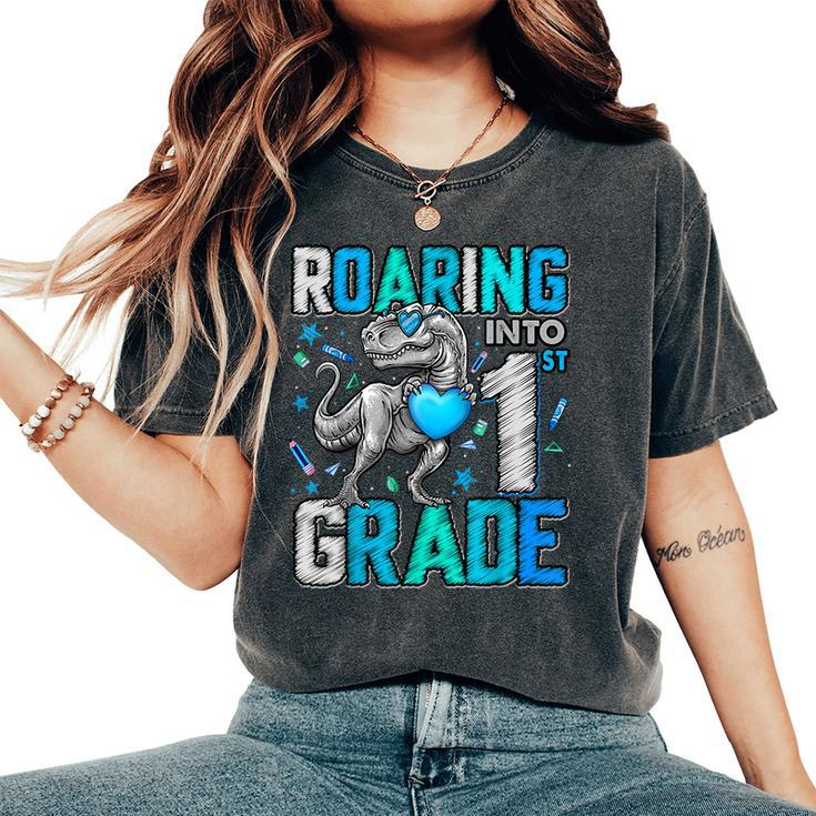 Roaring Into 1St Grade Dinosaur T Rex Back To School Boys Women's Oversized Comfort T-Shirt
