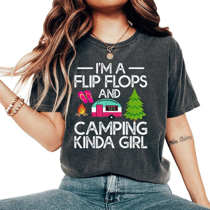 Rv Camper Im A Flip Flops And Camping Kinda Girl Women's Oversized Comfort T-shirt