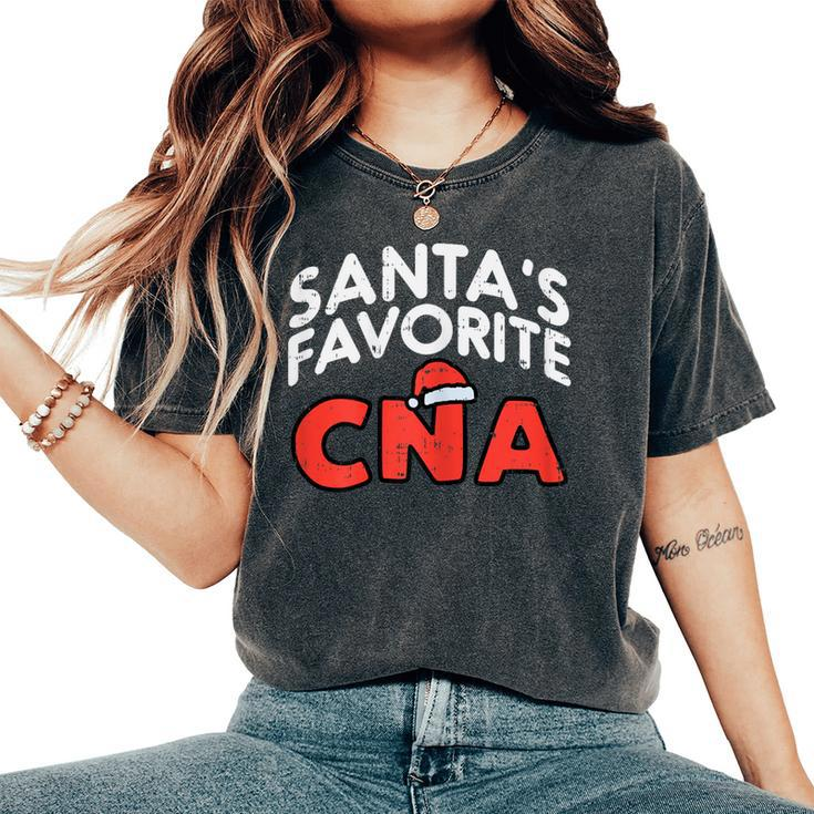 Santas Favorite Cna Medical Christmas Girl Nurse Pj Women's Oversized Comfort T-Shirt