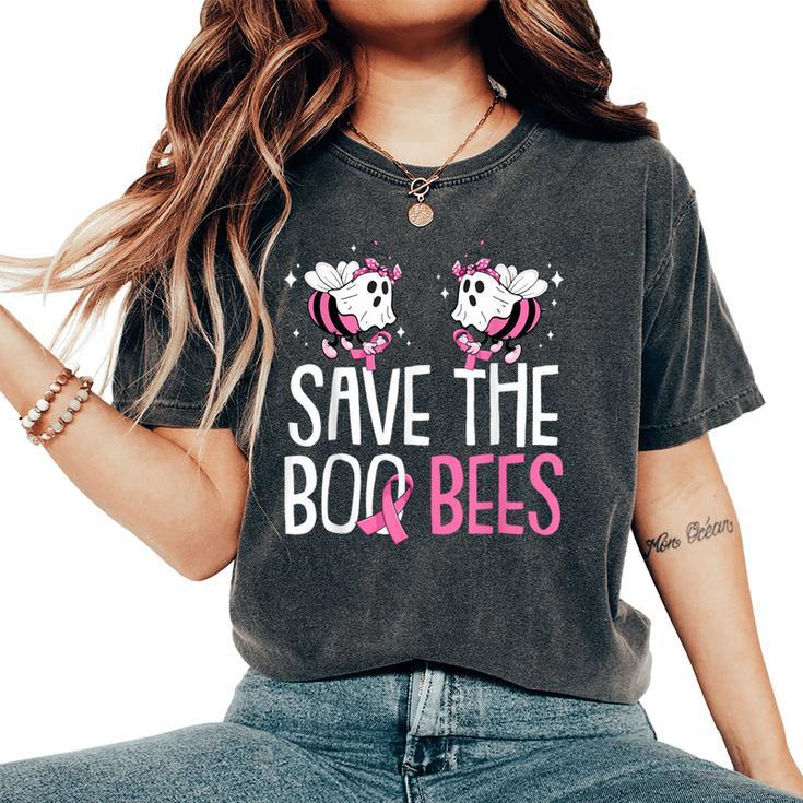Save The Breast Cancer Awareness Boo Bees Halloween Women's Oversized Comfort T-Shirt