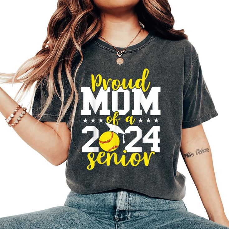 Senior Mom 2024 Softball Senior 2024 Class Of 2024 Women's Oversized Comfort T-shirt