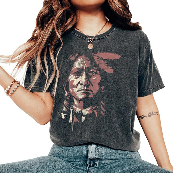 Sitting Bull Native American Chief Indian Warrior Women Women's Oversized Comfort T-Shirt