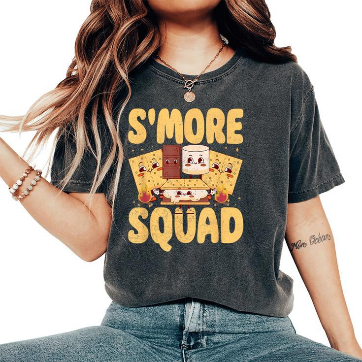 Smore Squad Groovy S'more Chocolate Marshmallow Camping Team Women's Oversized Comfort T-Shirt