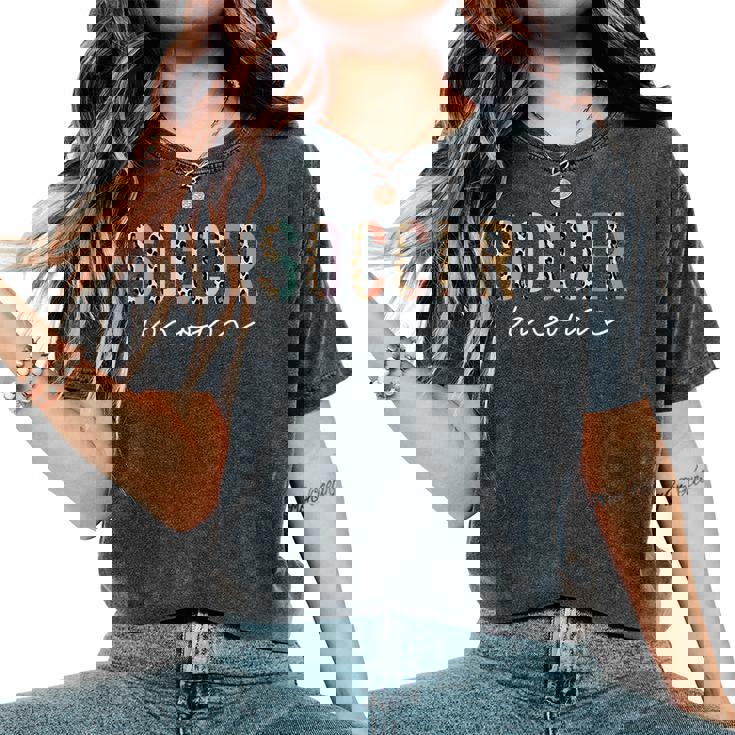 Soccer Mom Leopard Print Soccer Mama Mother's Day Women's Oversized Comfort T-Shirt