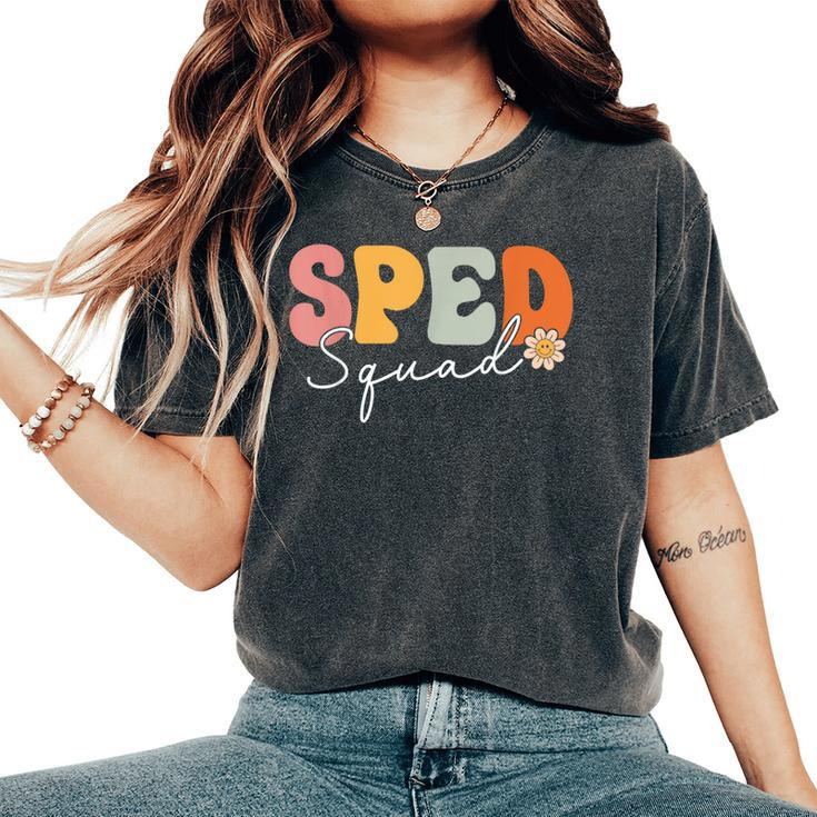 Sped Squad Team Retro Groovy Vintage First Day Of School Women's Oversized Comfort T-Shirt