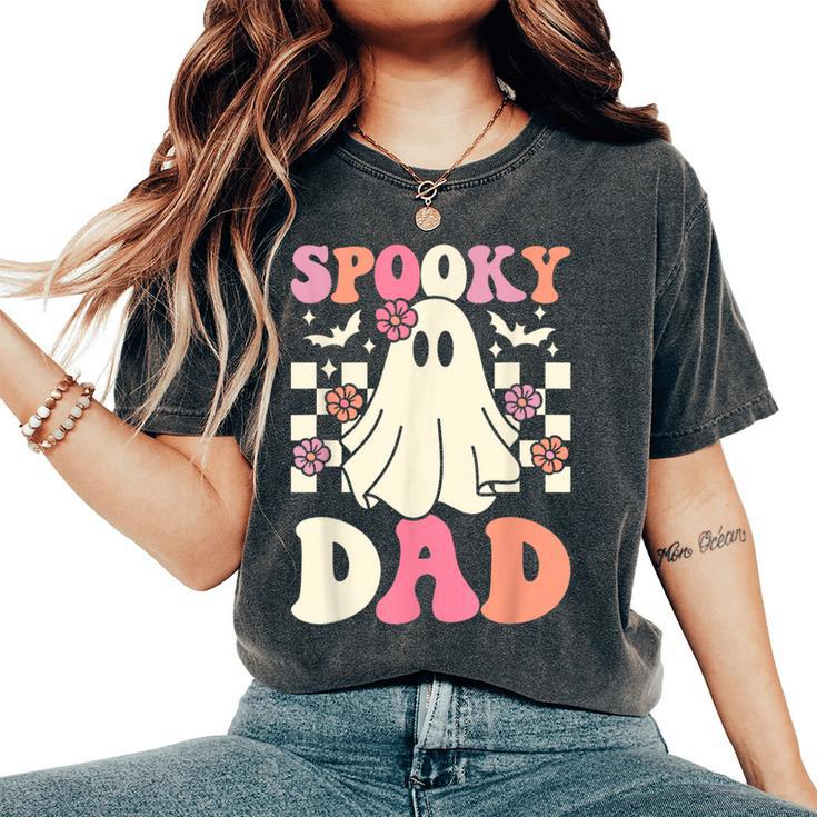 Spooky Dad Halloween Ghost Costume Retro Groovy Women's Oversized Comfort T-Shirt