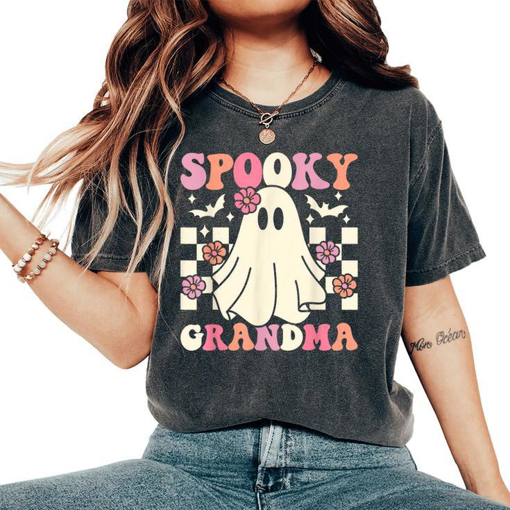 Spooky Grandma Halloween Ghost Costume Retro Groovy Women's Oversized Comfort T-Shirt