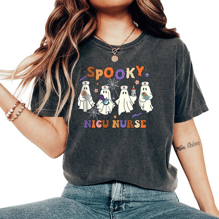 Spooky Nicu Nurse Halloween Boo Crew Intensive Halloween Women's Oversized Comfort T-Shirt