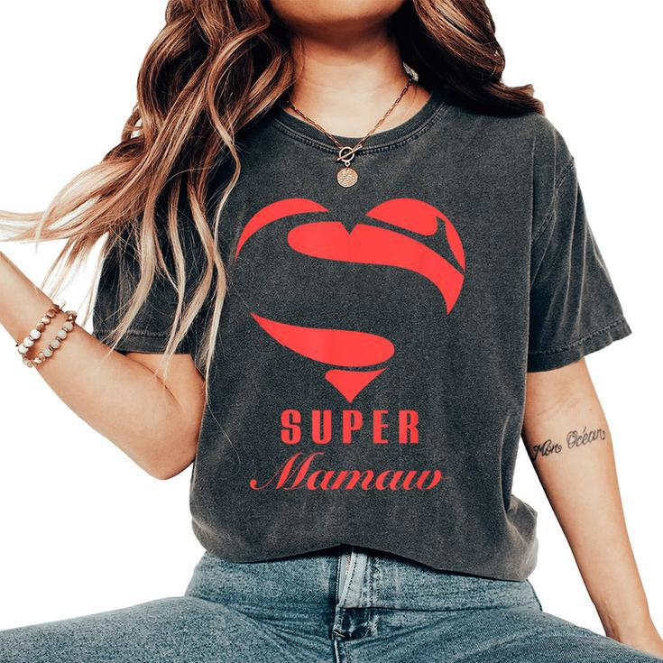 Super Mamaw Superhero Family Christmas Costume Women's Oversized Comfort T-Shirt