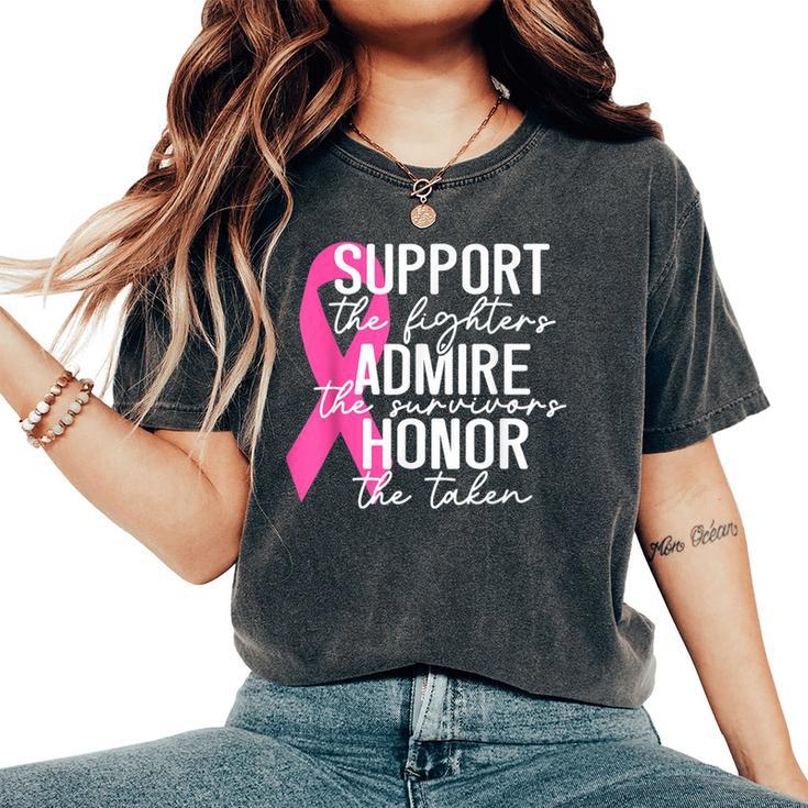 Support Fighter Admire Survivor Breast Cancer Warrior Women's Oversized Comfort T-Shirt