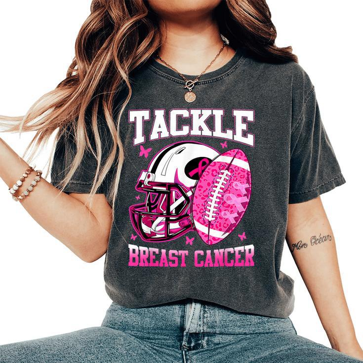 Tackle Breast Cancer Awareness 2023 Pink Ribbon Women's Oversized Comfort T-Shirt