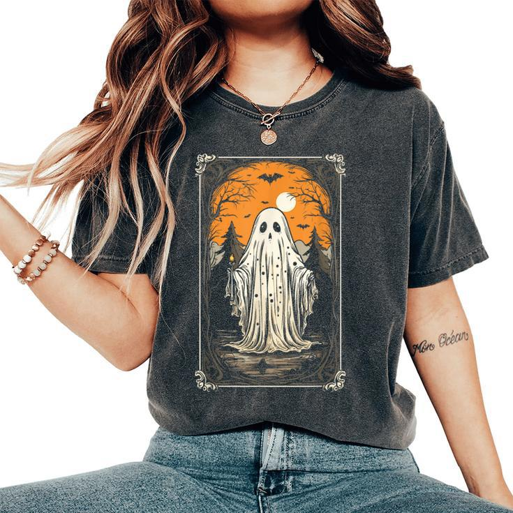 Tarot Of Floral Ghost Halloween Ghost In The Forest Gothic Women's Oversized Comfort T-Shirt