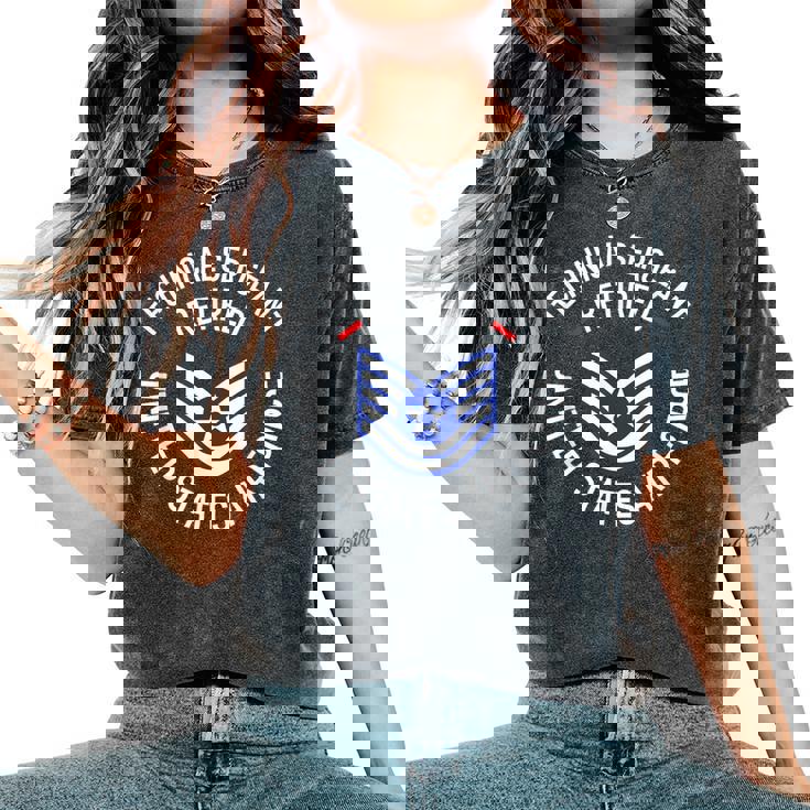 Technical Sergeant Tsgt Retired Air Force Retirement Women's Oversized Comfort T-Shirt