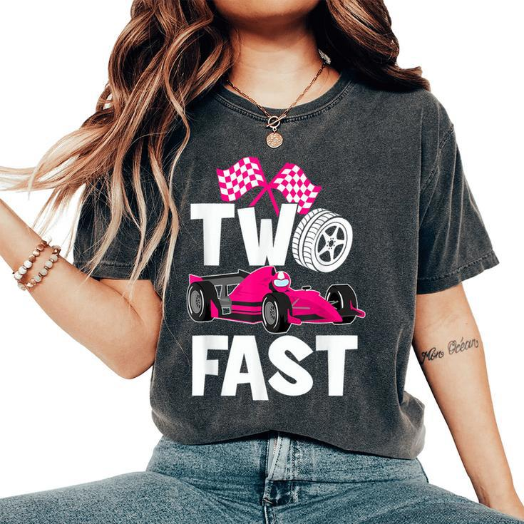 Two Fast Vintage Car Birthday Theme 2Nd Birthday Outfit Girl Women's Oversized Comfort T-Shirt