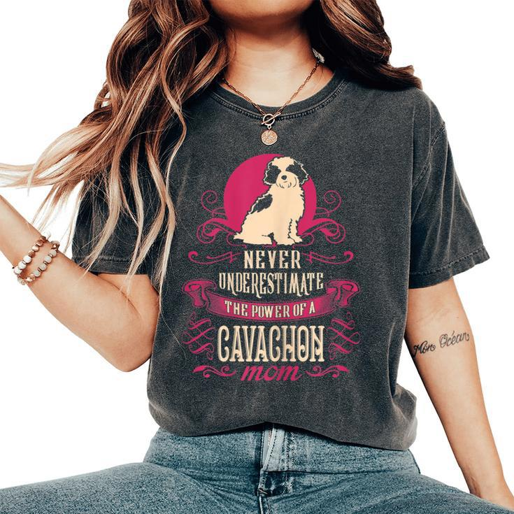 Never Underestimate Power Of Cavachon Mom Women's Oversized Comfort T-Shirt