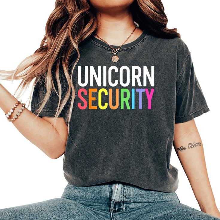 Unicorn Security Halloween Dad Mom Daughter Adult Women's Oversized Comfort T-Shirt