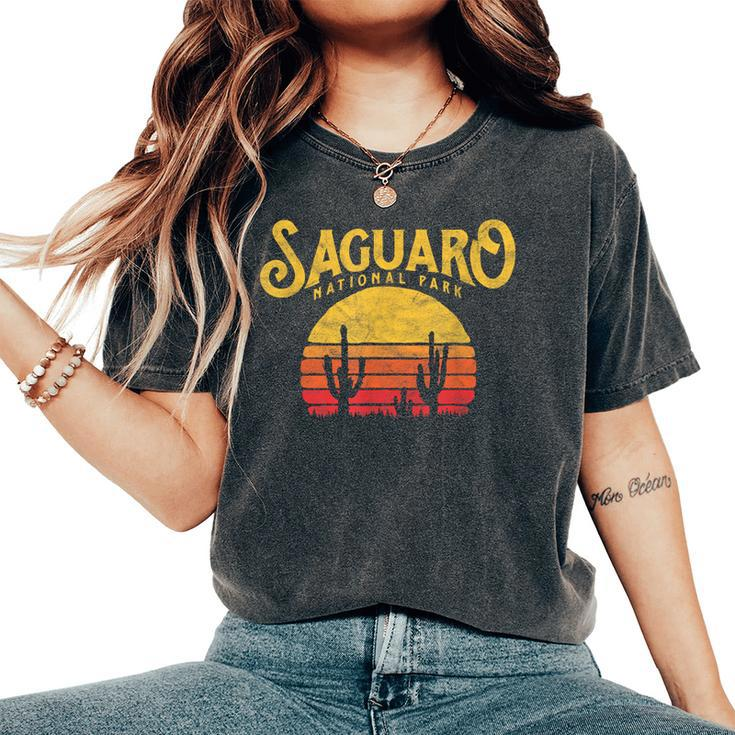 Vintage Saguaro National Park Retro Cactus & Sun Women's Oversized Comfort T-Shirt