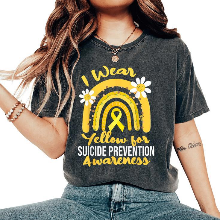 Wear Yellow For Suicide Prevention Awareness Ribbon Rainbow Women's Oversized Comfort T-Shirt