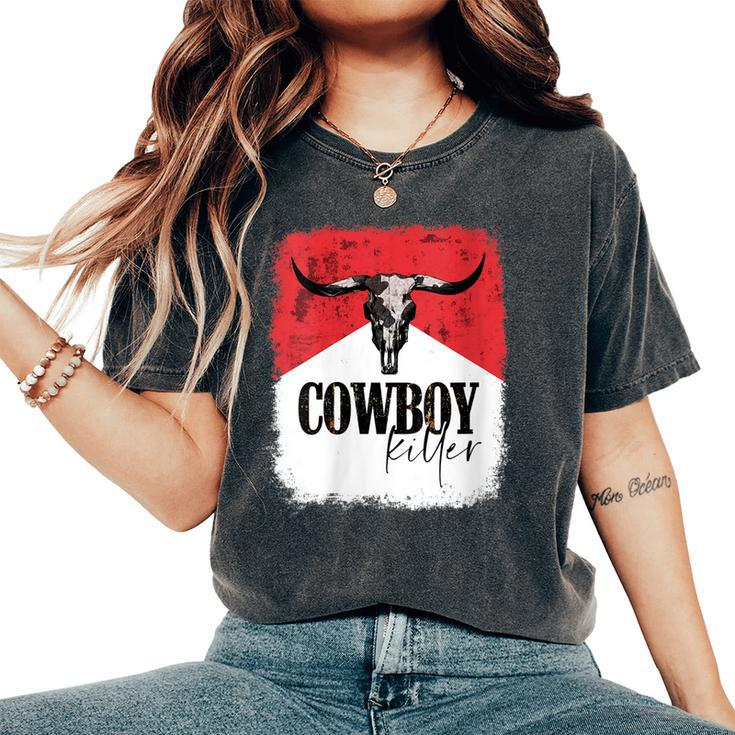Western Bull Skull Cowboy Killer Cowgirl Women's Oversized Comfort T-shirt