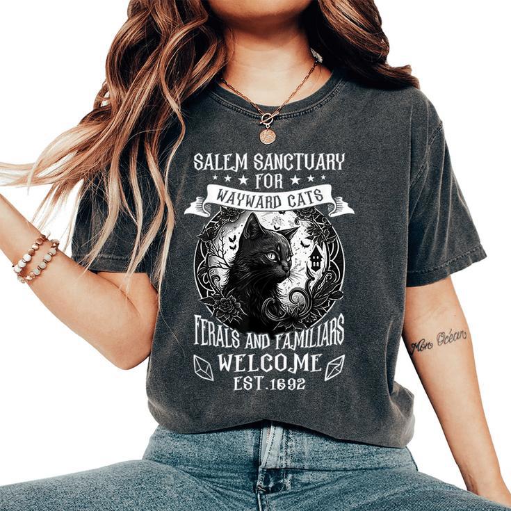 Witch Salem Home For Wayward Black Cats 1692 Halloween Women's Oversized Comfort T-Shirt