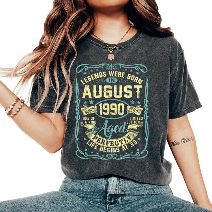 August 1990 33Rd Birthday 33 Year Old Women's Oversized Comfort T-Shirt