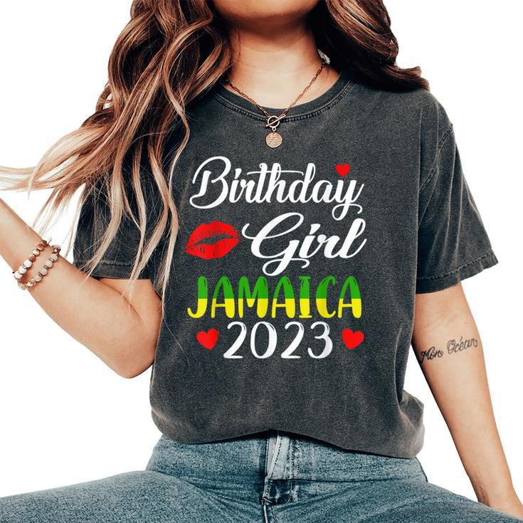 Birthday Jamaica Girl Lips 30Th 50Th Party Matching 2023 Women's Oversized Comfort T-Shirt