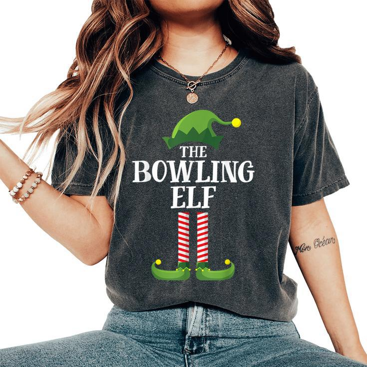 Bowling Elf Matching Family Group Christmas Party Women's Oversized Comfort T-Shirt