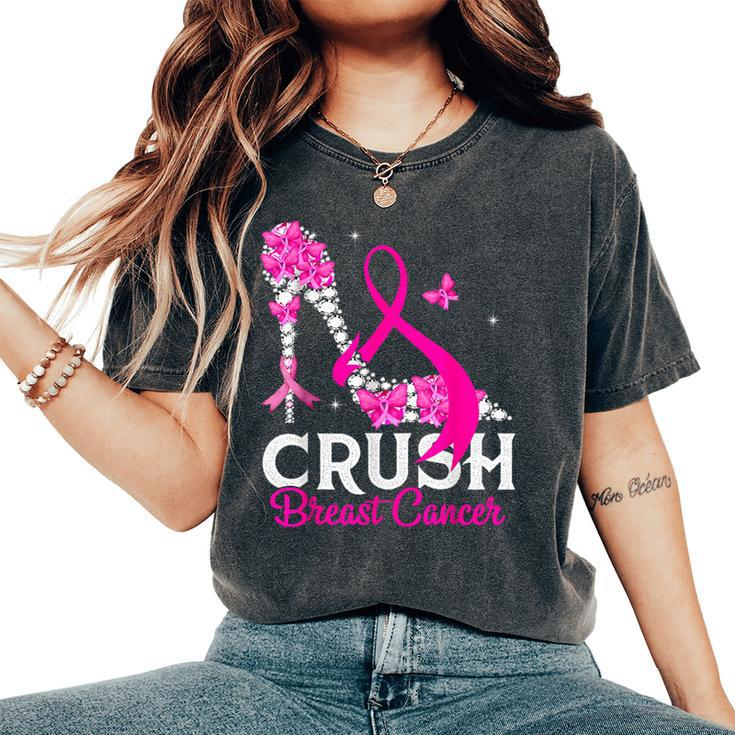Crush Breast Cancer Awareness High Heel Pink Ribbon Women's Oversized Comfort T-Shirt