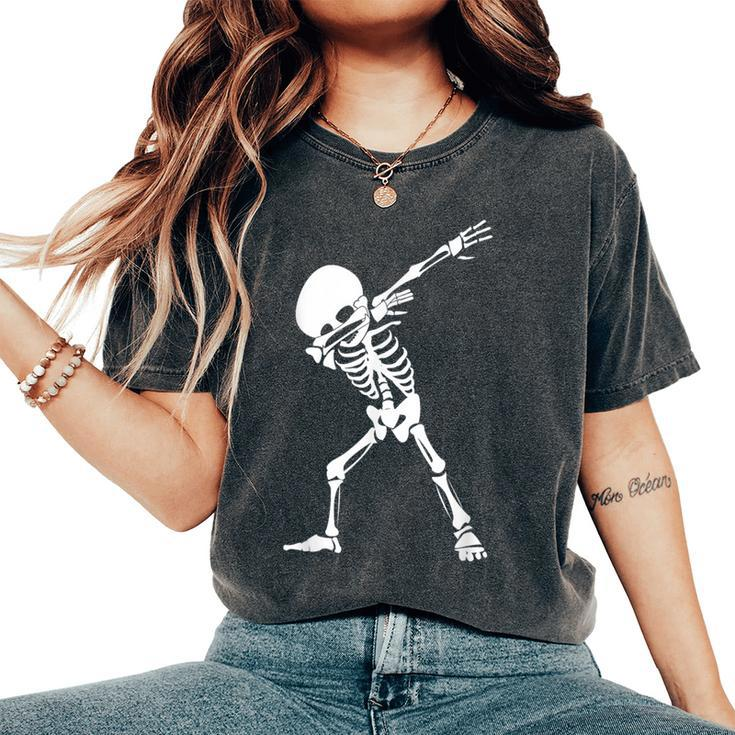 Dabbing Skeleton - Funny Halloween Dab Skull Women Oversized Print Comfort T-shirt