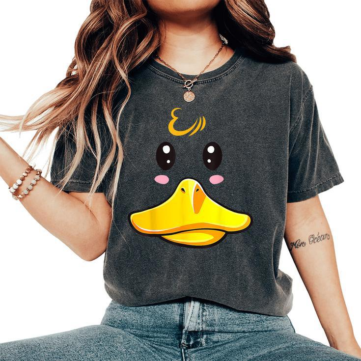 Duck Costume Cute Rubber Ducky Face Halloween Women's Oversized Comfort T-Shirt
