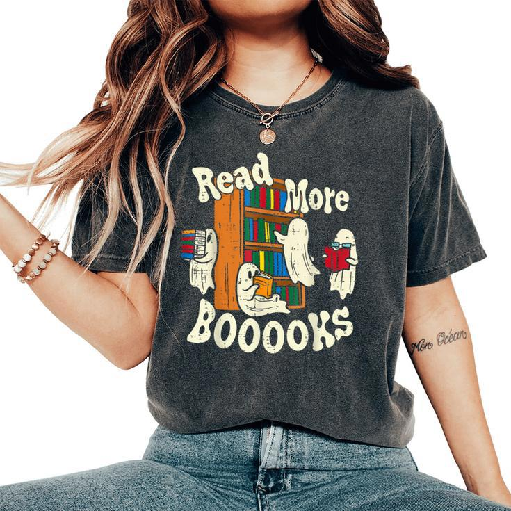Groovy Halloween Read More Books Cute Boo Student Teacher Women's Oversized Comfort T-Shirt