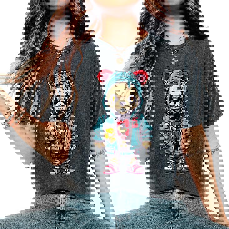 [BEEN TRILL] ★24SS★Horror Drippy Bear Doll Overfit T-Shirt hip-hop-teddy-bear-zombie-