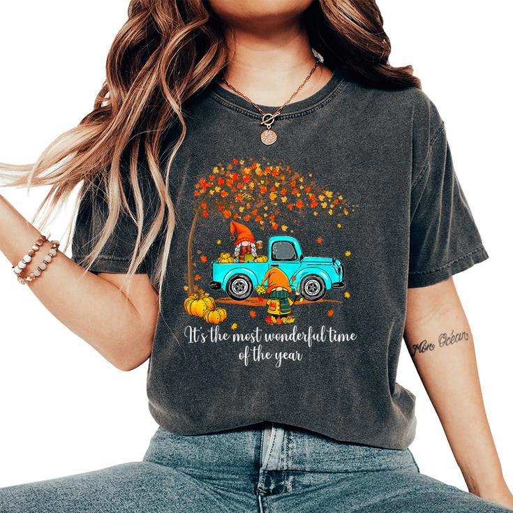 It's The Most Wonderful Time Of The Year Gnomes Autumn Fall Women's Oversized Comfort T-Shirt