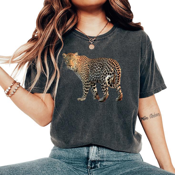 Leopard Big Cat Safari Animal Lover Novelty Women's Oversized Comfort  T-shirt