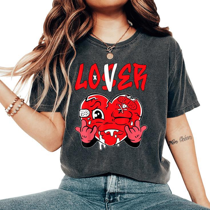Loser Lover Drip Heart Red Matching Outfit Women Women's Oversized Comfort T-Shirt