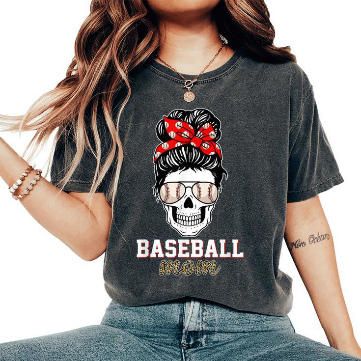 Skull Leopard Baseball Mom Sport Mom Women's Oversized Comfort T-shirt