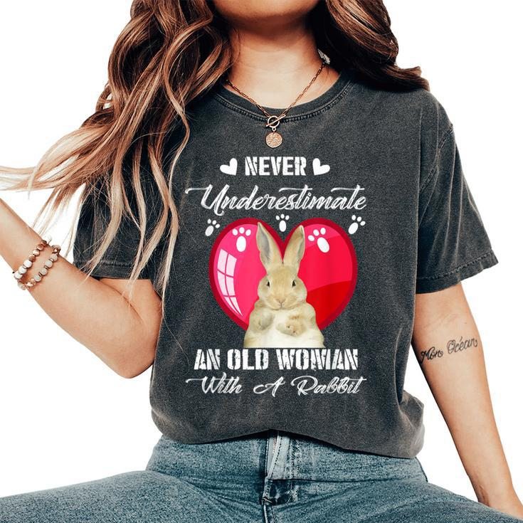 Never Underestimate An Old Woman With A Rabbit Costume Women's Oversized Comfort T-Shirt