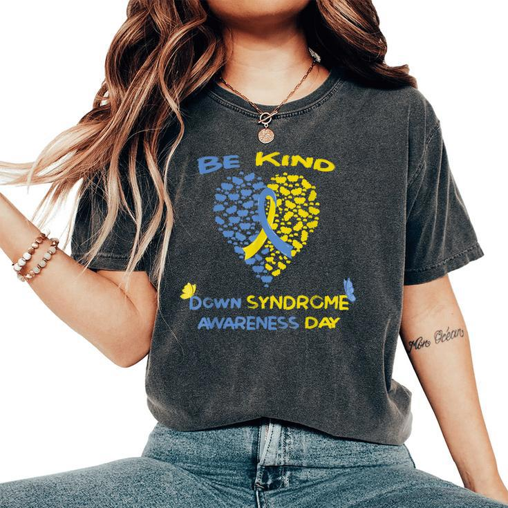 World Down Syndrome Day Awareness We Wear Blue And Yellow Women's Oversized Comfort T-shirt