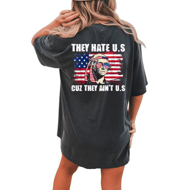 American Usa Flag 4Th Of July Patriotic Womens Women's Oversized Comfort T-Shirt Back Print