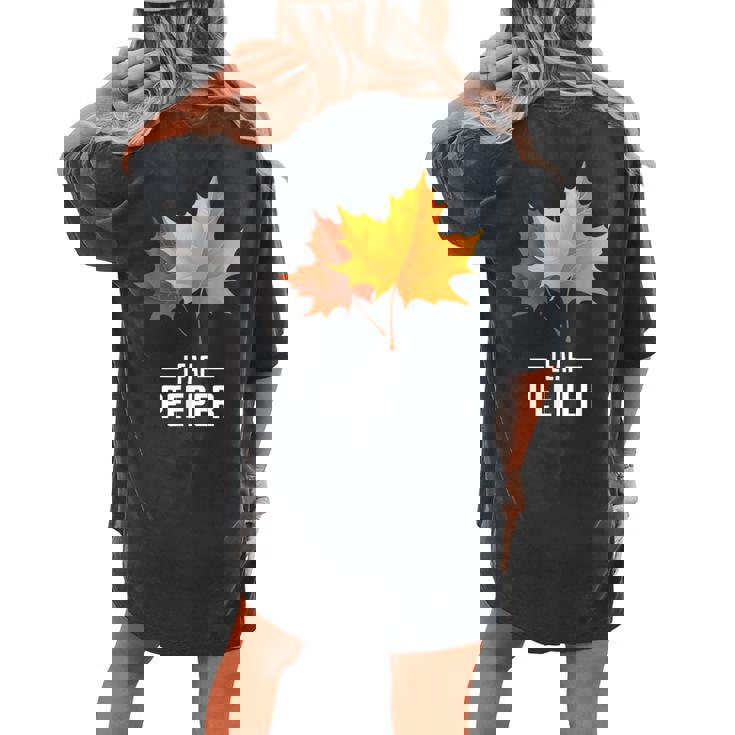 Autumn Fall Color Leaf Peeper Autumn Peeping Fall Retro Cute Women's Oversized Comfort T-shirt Back Print