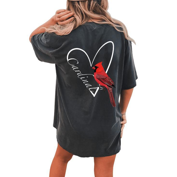 Cardinal Bird Birdlover Birdwatcher Animal Biologist Women's Oversized Comfort T-shirt Back Print