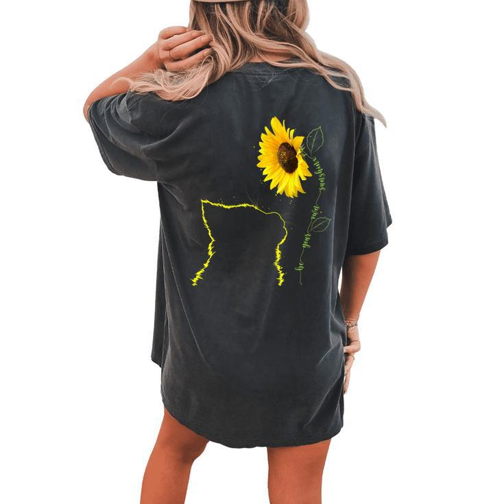 Cat Sunflower Be Your Own Sunshine For Cat Mom Dad Women's Oversized Comfort T-Shirt Back Print