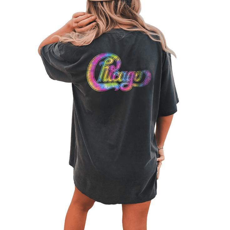 Chicago Tie Dye Retro Chicago Lover Chicago Vintage Women's Oversized Comfort T-shirt Back Print
