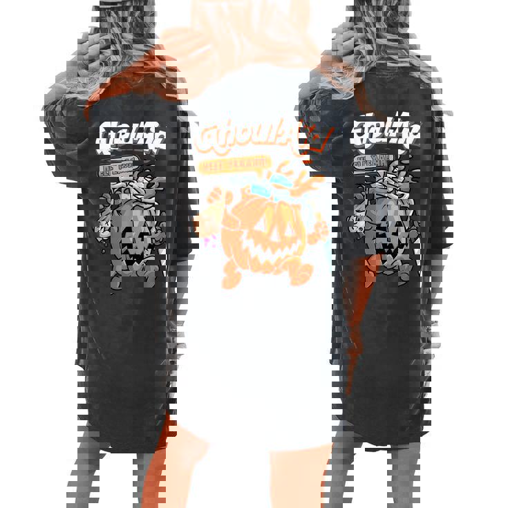 Cool Ghoul Aid Ghoul Pumpkin Cute Meme Halloween Halloween Women's Oversized Comfort T-shirt Back Print