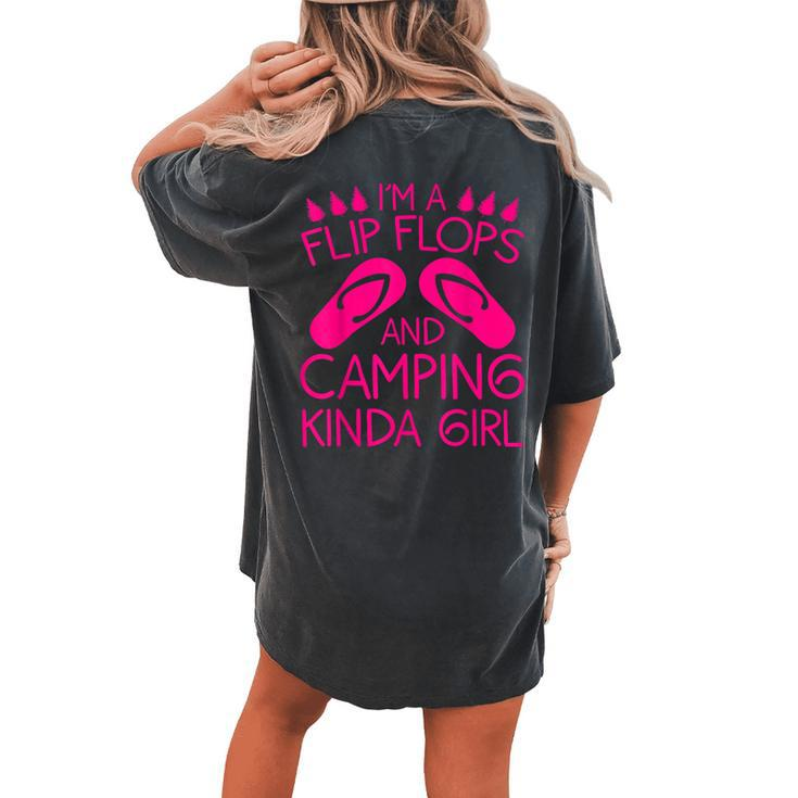 Cool Girl Camping For Women Camper Flip Flop Camp Women's Oversized Comfort T-Shirt Back Print