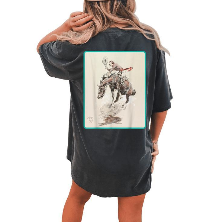 Cowgirl Cowboy Rodeo Horse Western Country Vintage America Women's Oversized Comfort T-Shirt Back Print